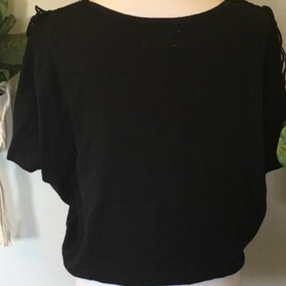 🖤Ralph Lauren NWT Denim&Supl Black Fringe Top, L - Picture 8 of 11